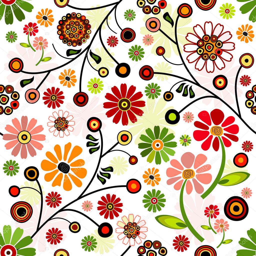 Floral vivid seamless pattern
