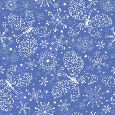 Bllue christmas repeating pattern clipart