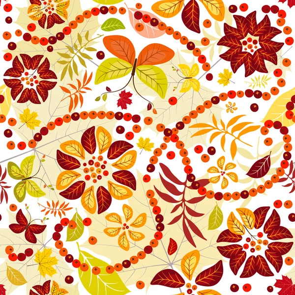 秋の花 (シームレスです) — ストックベクタ