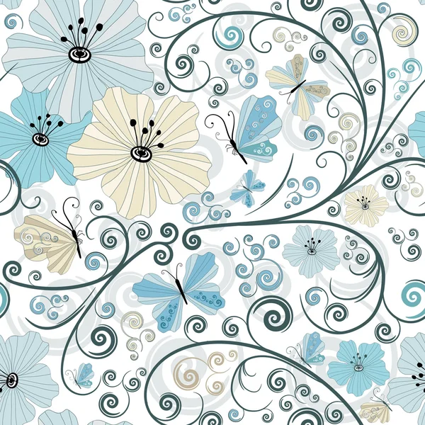 Pastel motif floral sans couture — Image vectorielle