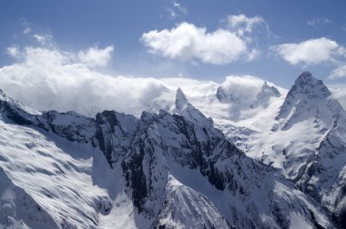 Caucasus Mountains in cloud clipart