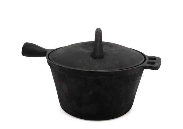 Sooty cast-iron pot — Stock Photo, Image