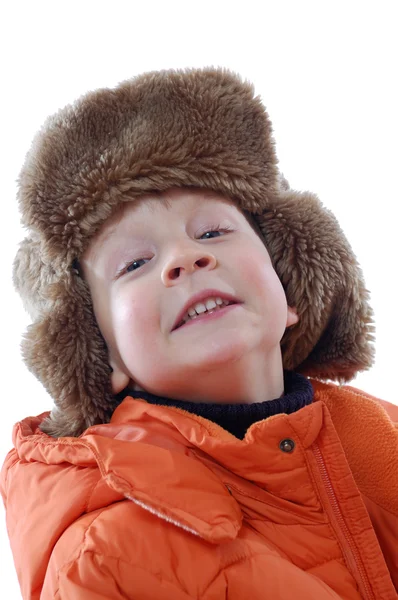 Inverno menino retrato — Fotografia de Stock
