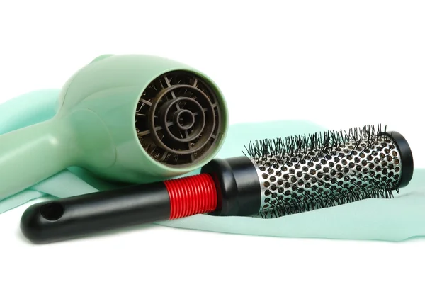 Secador de cabelo e escova de cabelo — Fotografia de Stock
