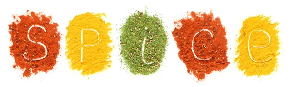 Stapels van gekleurde specerijen — Stockfoto