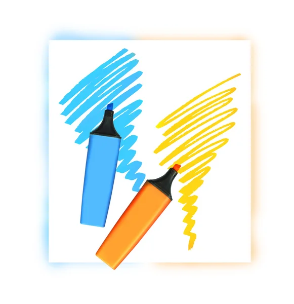 Dois marcadores coloridos — Fotografia de Stock