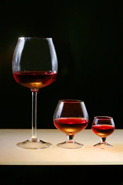 Red wine or cognac — Stock Photo, Image