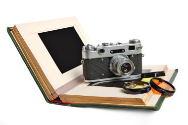 Photo album and camera clipart