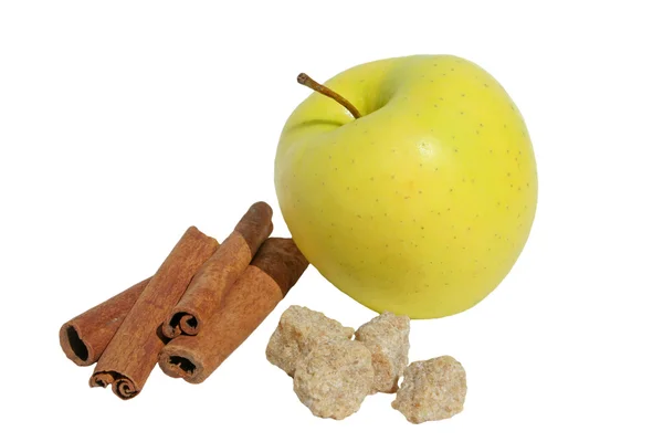 Jabłko z cynamonem i cukrem — Zdjęcie stockowe