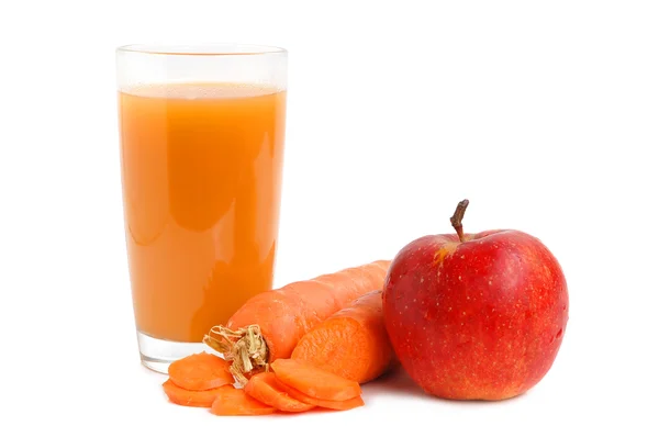 苹果和胡萝卜汁 — 图库照片