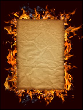 Burning paper clipart