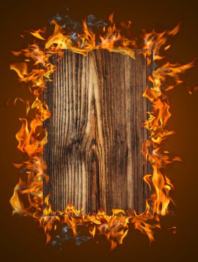 Burning wood texture clipart