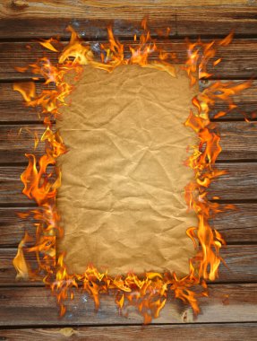 Burning paper clipart