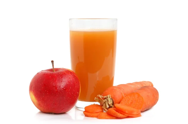 Яблоко и морковный сок — стоковое фото