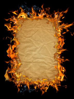 Burning paper clipart