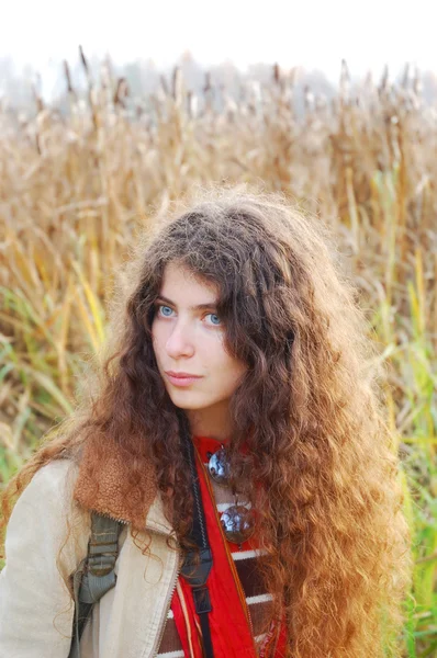 Portrét dívky, hippie — Stock fotografie