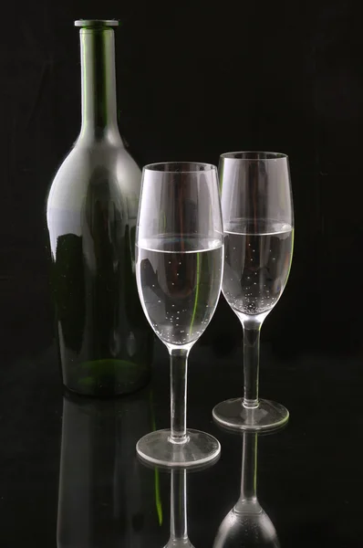 Par de flautas de champanhe — Fotografia de Stock