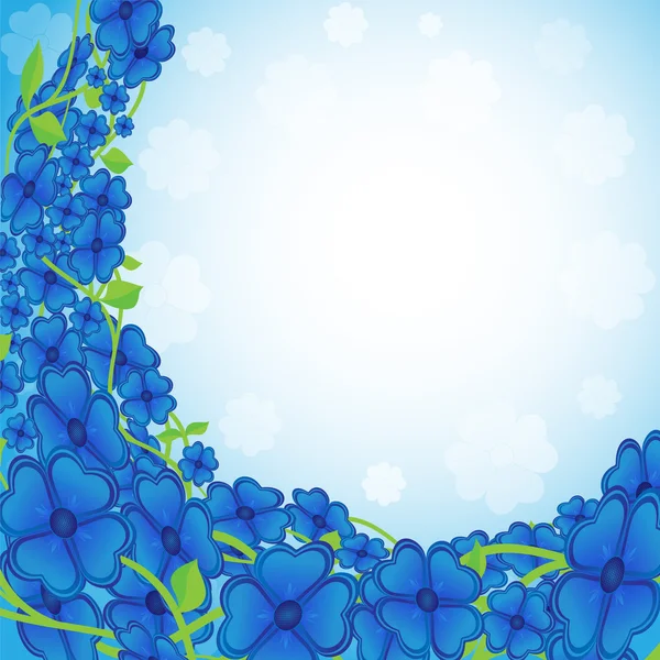 Flor azul — Vector de stock