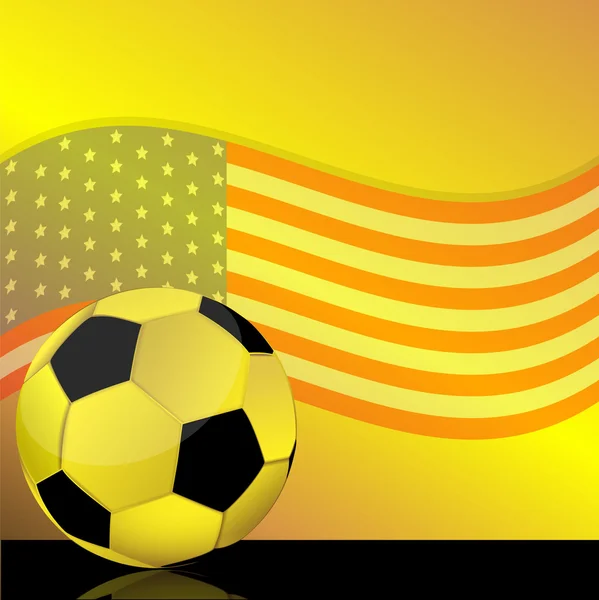 Voetbal en vlag usa — Stockvector