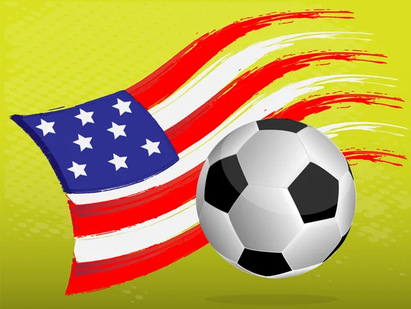 Vlag usa en voetbal — Stockvector