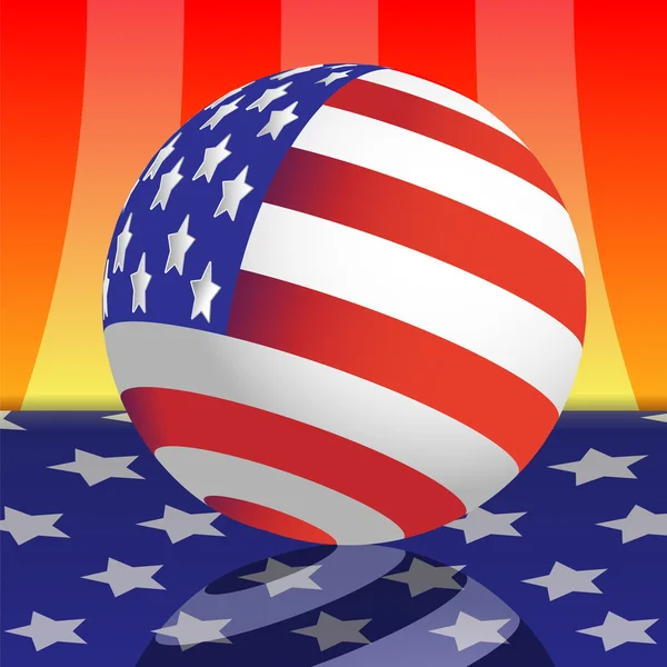 Sphère et drapeau — Image vectorielle