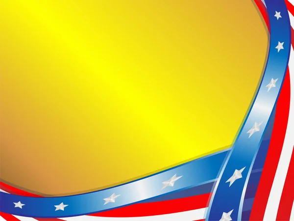 Bandeira EUA em um fundo dourado —  Vetores de Stock
