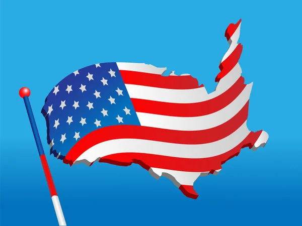 Флаг с карты США — стоковый вектор