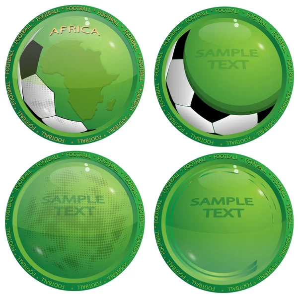 Cztery ikony o piłce nożnej — Wektor stockowy
