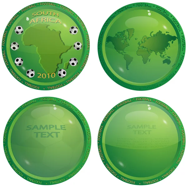Green icons about football — Stock Vector