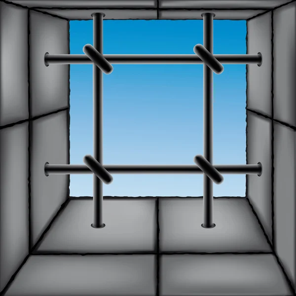 Barred window — Stock Vector