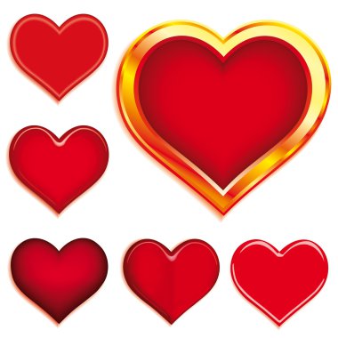 Set of 6 hearts clipart