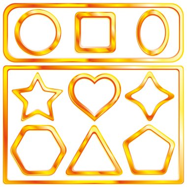 Set of a gold frames clipart