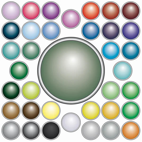 Набір круглих кнопок — стоковий вектор