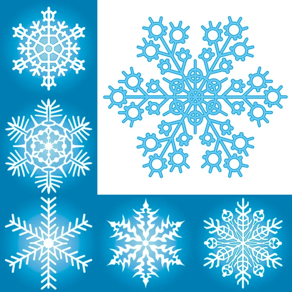 Collection de flocons de neige — Image vectorielle