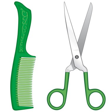 Comb and scissors clipart