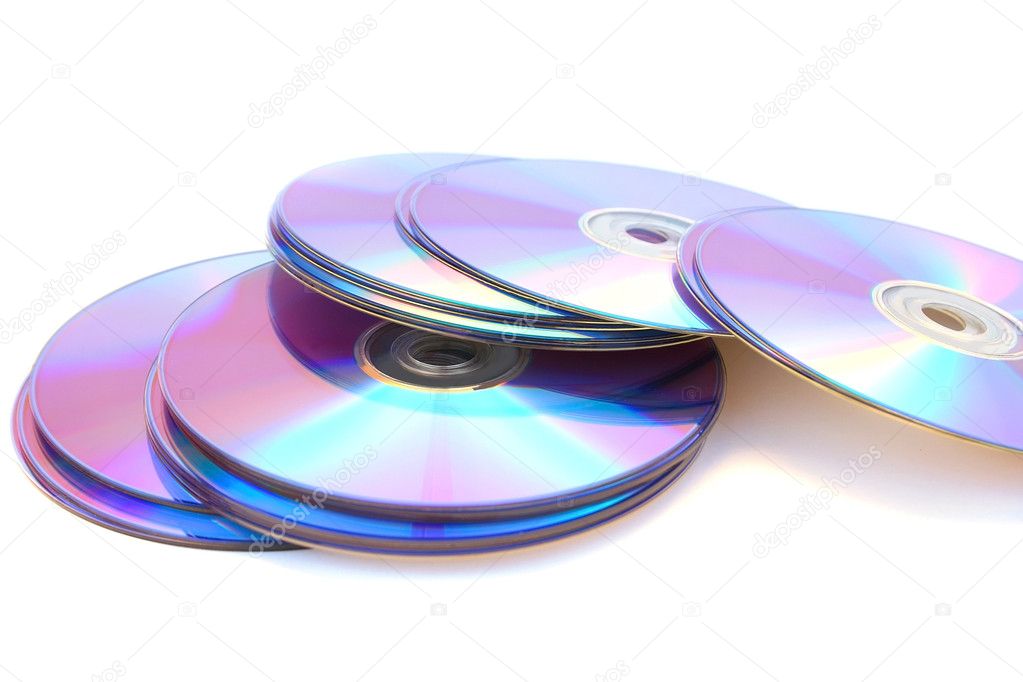DVDs on white