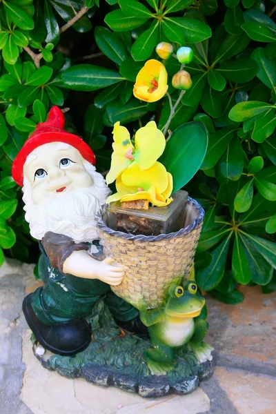 Gnome aux fleurs jaunes — Photo