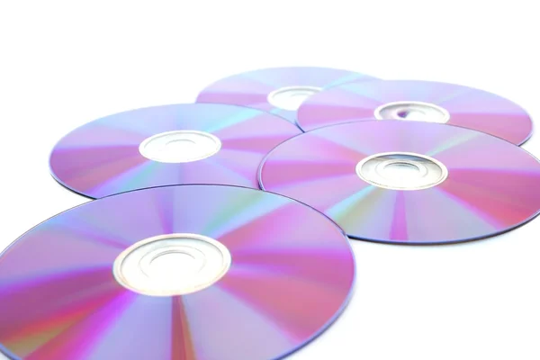 DVD-skivor på vit — Stockfoto