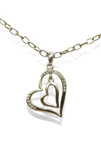 Two hearts necklace — Stock Photo, Image