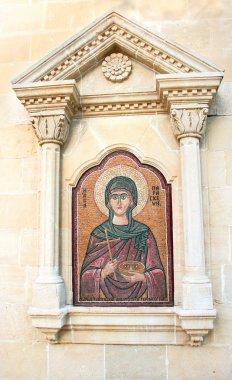 Agia Paraskevi icon on old Cyprus church clipart