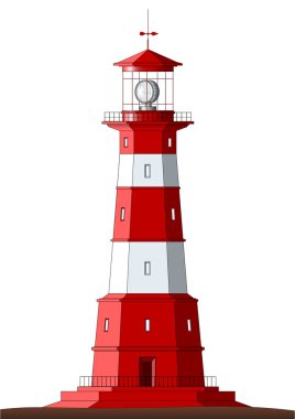 Detailed Lighthouse - isolated on white