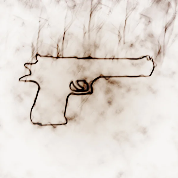 Pistola nel fumo — Foto Stock