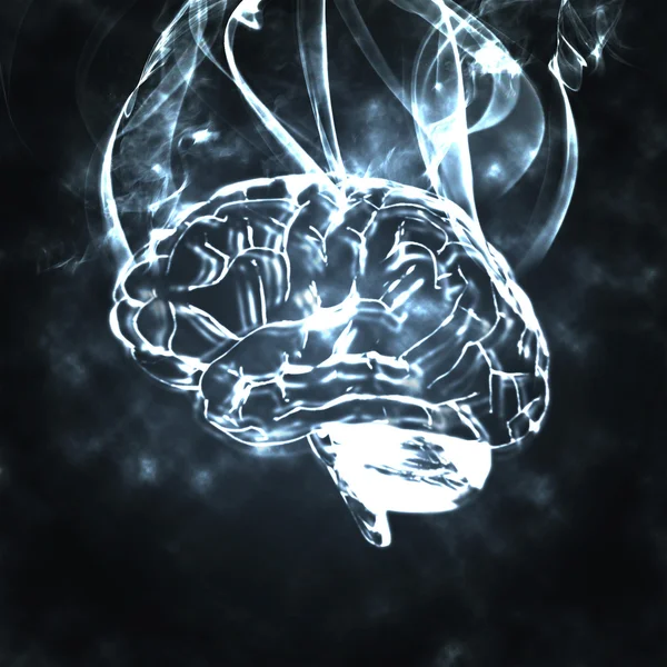煙の中の人間の脳 — ストック写真