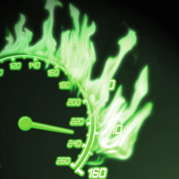 Speedometer on fire — Stock Photo, Image
