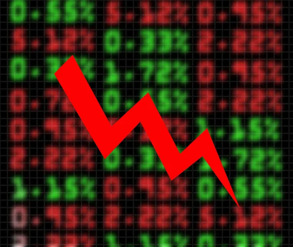 Stock market exchange going down — Stock Photo, Image