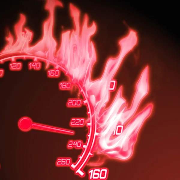 Brandende snelheidsmeter — Stockfoto