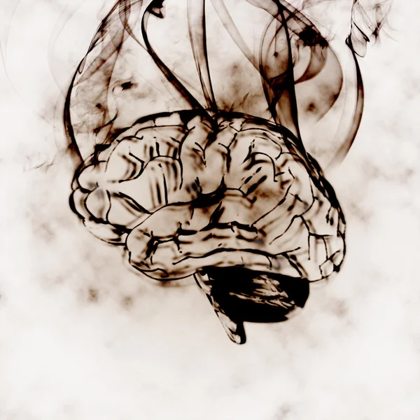 Lidský mozek v kouři — Stock fotografie