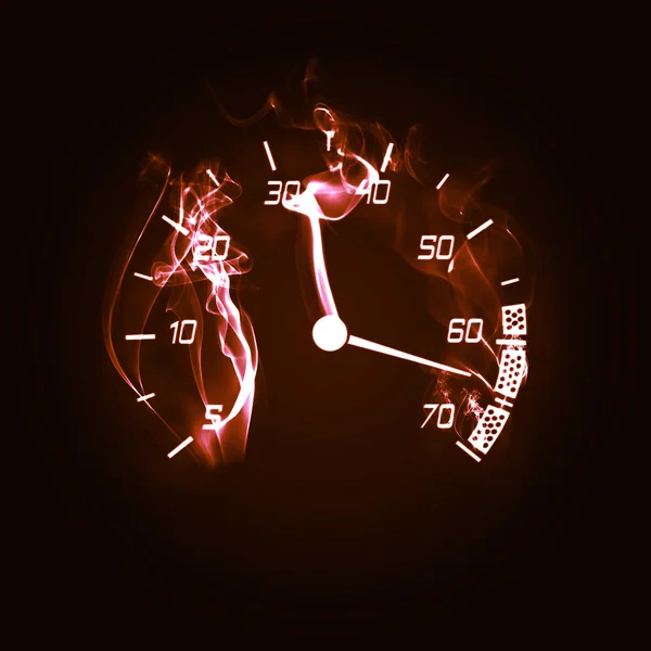 Burning odometer — Stock Photo, Image