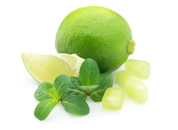 Lime with sugar candy — Stock Photo, Image