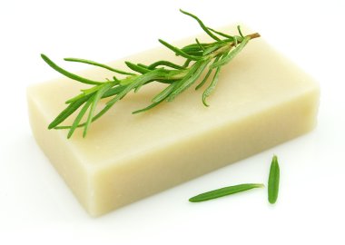 Soap with rosemary clipart